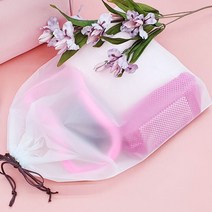 마루마켓_ 반투명 복조리 파우치 더스트백 어린이집 방수 특대형 준비물 복주머니 백인백 수건 조리개 캐리어 무지 비닐 가방속 정리 목욕 속옷 주머니 스트링 여행용 신발 스트랩 가방
