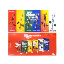 롯데 빼빼로 선물 세트 6종 12팩 1박스 / 6종 6팩 소분판매 / 막대 과자 빼빼로데이, 1)6종 6팩 소분판매