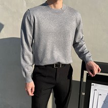 로지 캐시 니트 비스코스 라운드 스웨터 긴팔 이너 티셔츠 남자 봄 가을 겨울 옷 코디