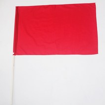 나무막대기 깃발 40x60cm 응원 홍기 깃발춤 청기백기, 1개, 홍기(40x60cm)