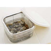 일본 요시카와 채반 사각용기 그릇 야채 과일 물빠짐 전자레인지용 보관 용기