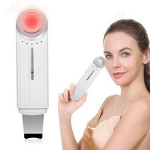 keka 얼굴 마사지기 갈바닉 미용기 RF 고주파 LED케어 EMS 초음파 딥 클레징 피부 홈관리 USB충전식, 화이트