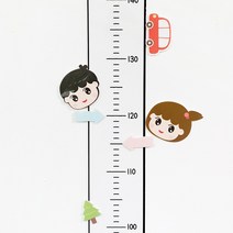 말랑폭신 키재기 스티커 탈부착 반영구사용 방수소재 어린이 유아 신장측정 포인트스티커, 키재기 스티커-레인보우