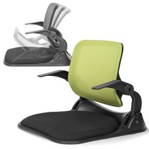 체어포커스 바른자세 등받이 틸팅 접이식 메쉬 좌식의자 CHA8, 투톤그린