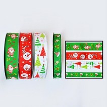 아이베이비아트 크리스마스골직리본 산타 눈사람 트리 25mm-15yd