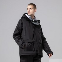 통기성 남성 여성 스키 재킷 스키 바지 겨울 따뜻한 방풍 방수 야외 스포츠 스노우모빌 스노우보드 스키 코트 바지, black jacket only+XXL