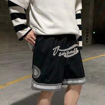 여름 아메리칸 빈티지 자수 농구 반바지 남녀 트레이닝 바지 캐주얼 5부 팬츠