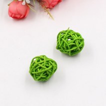 라탄소품 라탄등 라탄스툴 10PCS 인공 밀 짚 공 등나무 생일 파티 웨딩 공예 크리스마스 장식 DIY 홈 용품, 04 ball-green_01 10pcs