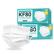 국산 3중 KF80 대형 100매 황사 미세먼지 차단 덴탈 일회용 의약외품 보건용마스크, 50개입, 2개, 화이트