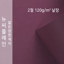 뉴씨플레인 종이문화 얇은 양면색지 120g 2절 낱장 1매 No.12 자주색, 1장