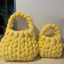 자이언트얀 뜨개실 왕모찌실 빅얀 루피실 일반 & 벨벳 망고실 가방 핑거니팅 익일배송, 크림화이트