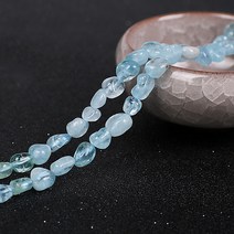 연화 아쿠아마린 자갈 원석재료 1줄 약 40cm, 단품