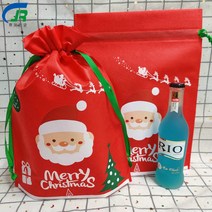 크리스마스포장 크리스마스부직포 빨간부직포 산타부직포 선물주머니 선물가방 성탄절 부직포봉투 크리스마스포장지 크리스마스 산타포장지 성탄절 어린이집 학원 단체포장지 선물포장, 100개