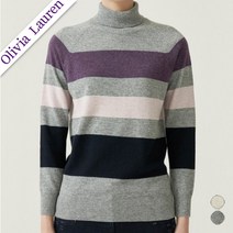 올리비아로렌 여성용 스트라이프 배색 풀오버 VOCBLXWA371
