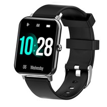 스마트워치 전자손목시계 혈압/수면/체온/심박수/걸음수 측정 스마트밴드 블랙
