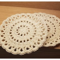 코바늘 컵받침 티코스터/ 손뜨개 컵받침 핸드메이드 컵받침대 도일리(11~12cm 빅사이즈-주문제작), 빅사이즈-감귤(20cm-주문후 제작)