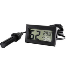 온도계측기 자기온도계 미니 디지털 LCD 실내 편리한 온도 센서 습도 측정기 게이지, 04 FY-12 Black
