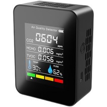 공기측정기 이산화탄소 미세먼지 공기질 CO2, 블랙 3가지 측정 적외선, 1개
