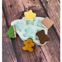 크리스마스 겨울 쿠기 2D 디저트 몰드 5종