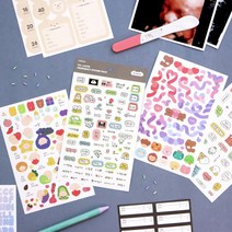 [코니테일] 코니테일 초음파앨범 임신 주수스티커 꾸미기 세트 10종, 상세페이지 참조, 상세페이지 참조