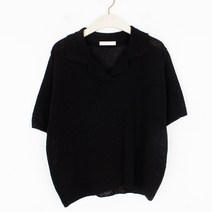 퍼니걸스 부클 카라 반팔 니트 3101