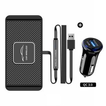 차량 센터 콘솔 15W 고속 핸드폰 휴대폰 무선 충전기 패드 DIY BMW/아우디/테슬라/도요타, 한개옵션1, 02 Black with 자동차 Plug