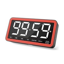 간편타이머 시계 7.8인치 초대형 디스플레이 VOCOO 디지털 주방 타이머 3가지 밝기 4가지 알람 볼륨 레벨 자기 LED 요리 교실 홈 체육관용 배터리 전원 카운트다운 카운트업