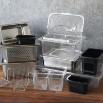 PC 스텐 바트 밧드 타공 받드 물받이 뚜껑 업소용 식당 반찬통 냉장고정리, PC 밧드 구성, 2/3 사이즈, 8인치 밧드 (투명)