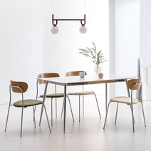 웰퍼니쳐 로제 미드센추리 포세린 세라믹 4인 식탁 테이블 1400