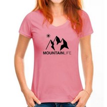 NEW Tee Shirt 마운틴 라이프 BIO Montagne 스키 스노우 보드 등산 에스컬레이드 스포츠, 6XL, WoMen Deep pink