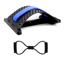 홈트 기구 멀티 짐 뒤로 들것 피트니스 장비 마사지 보드 홈 트레이너 통증 완화 척추, 밧줄이 달린 파란색