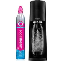 SodaStream Terra 탄산수 제조기(검정) CO2 및 DWS 병 -22876, 탄산수 제조기, 검은색