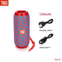 부메스터 포칼 자동차 차량 스피커 T& G TG117 휴대용 블루투스 스피커 무선 베이스 컬럼 방수 야외 음, 06 Red Blue_01 스피커