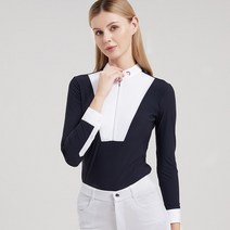 승마 속건 티셔츠 긴팔 탑 여성 셔츠 훈련 흰색 경쟁 의류, 4. 네이비 블루 17595A