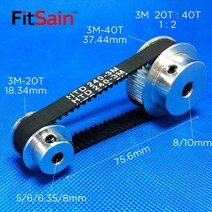 타이밍벨트 풀리 산업용 동기 휠 감속 타이밍 벨트 10, 12.5mm-20T-12mm-40T - 10mm