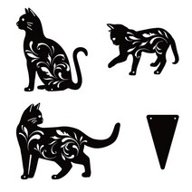 금속 고양이 실루엣 장식 단일 장식 휴일 새해 파티 장식