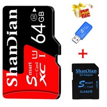마이크로 sd카드 블랙박스용 sd카드Shandian smast 128gb 64gb smast 32gb 미니 samrtphone 및 테이블 pc 용 16gb 클래스 10 100, 64GB_CHINA