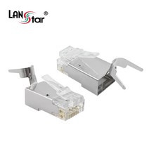 LANstar Cat.7 STP PASS EZ 랜 커넥터(1개)/LS-EZ-750/통과형/케이블 통과형 EZ 랜(RJ45) 모듈러 커넥터/3발형 금도금 핀/RJ45 8P8C 케이블