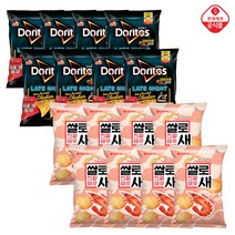 [롯데제과] 봉지과자 16봉 혼합구성(쌀로새/쌀로별/도리토스/꼬깔콘/치토스/오잉꾸잉/에어베이크드), 1.쌀로새*8+갈비천왕*8