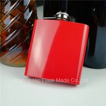 플라스크 휴대용 술병 304 컬러 스테인리스 스틸 힙 6oz화이트 블랙 블루 레드 핑크 암 그린 골든, 빨간색, red, 1개