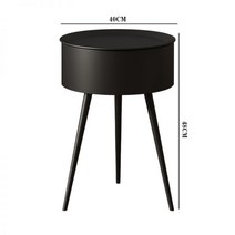 협탁 심플 작은 침실 극소 수납장, 무광블랙(직경40*높이48)