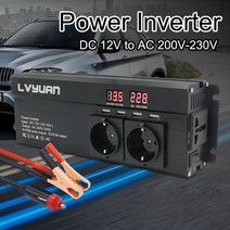 엠디홍 인버터 컨버터 차박 파워뱅크 자동차 인버터 6000w 피크 dc 12v24v ac 220v led 디스플레이 앰프 eu 플러그 전원, eu 12v 블랙