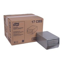 Tork 17CBS 마스터폴드 카운터 냅킨 디스펜서 높이 14.3cm(5.6인치) x 너비 19.4cm(7.6인치) 지름 29.8cm(11.75인치) 브러시드 스틸(수량 6), Masterfold