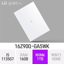 LG전자 2022 그램16 16Z90Q-GA5WK, Win11 Home, 16GB, 1TB