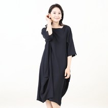 애비뉴투지 엄마옷 여름 린넨 빅포켓 루즈핏 여성 5부 롱 원피스 O06055 50대 60대 중년여성