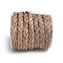 납작꽈배기소가죽끈8mm엔트그레이1y