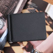 남성 머니 클립 얇은 지폐 지갑 슬림 미니 검정 1개