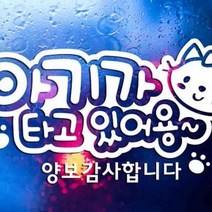 마이몰12 자동차스티커 아기가타고있어용 고양이 반사 차량용스티커주문제작 차량용스티커