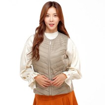 초경량오리털조끼 여성 여자 초경량 오리털 라운드 겨울 패딩 조끼 경량조끼