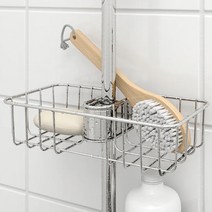 이케아 욕실 샤워선반 복스난 크롬도금 25x6cm 화장실 목욕 수납 보관 정리, 1개